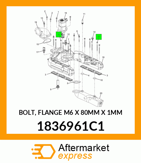 BOLT, FLANGE M6 X 80MM X 1MM 1836961C1