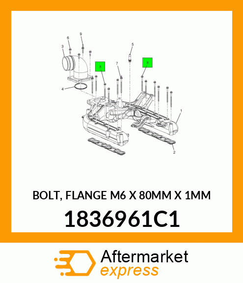 BOLT, FLANGE M6 X 80MM X 1MM 1836961C1