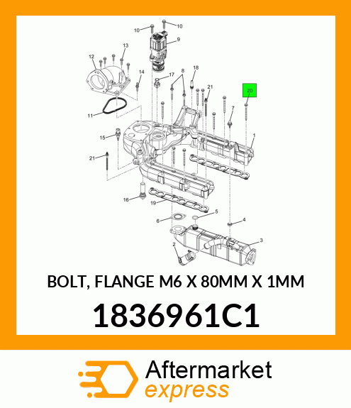 BOLT, FLANGE M6 X 80MM X 1MM 1836961C1