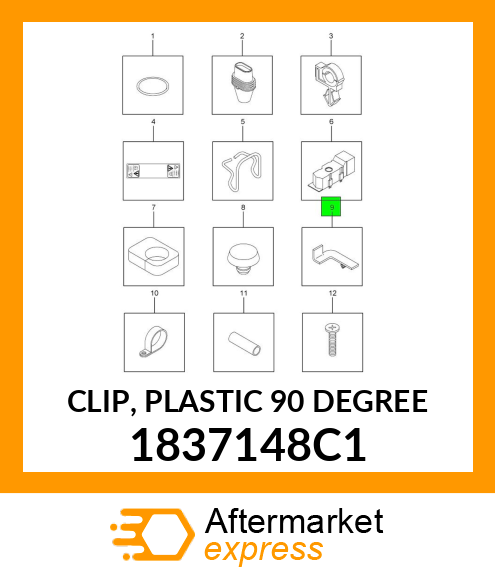 CLIP, PLASTIC 90 DEGREE 1837148C1