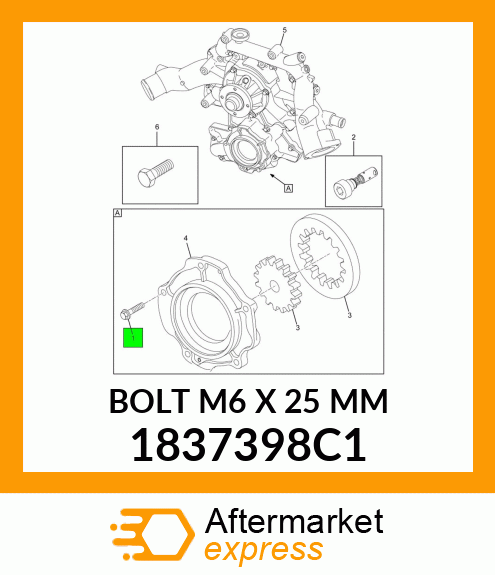BOLT M6 X 25 MM 1837398C1