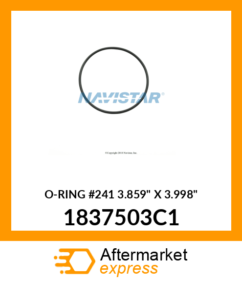 O-RING #241 3.859" X 3.998" 1837503C1