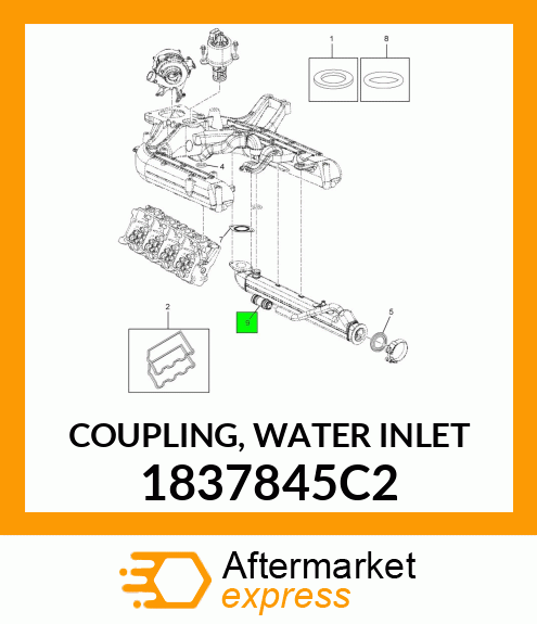 COUPLING, WATER INLET 1837845C2