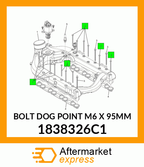 BOLT DOG POINT M6 X 95MM 1838326C1