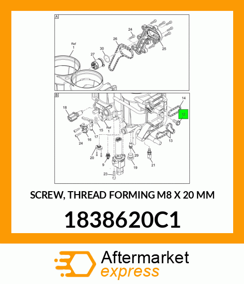 SCREW, THREAD FORMING M8 X 20 MM 1838620C1