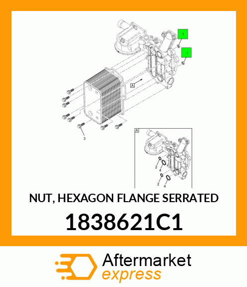 NUT, HEXAGON FLANGE SERRATED 1838621C1