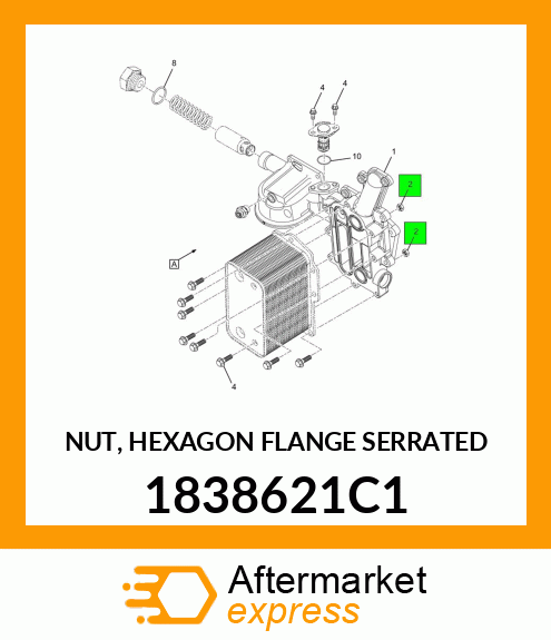 NUT, HEXAGON FLANGE SERRATED 1838621C1