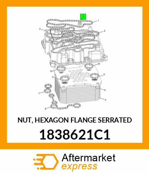 NUT, HEXAGON FLANGE SERRATED 1838621C1