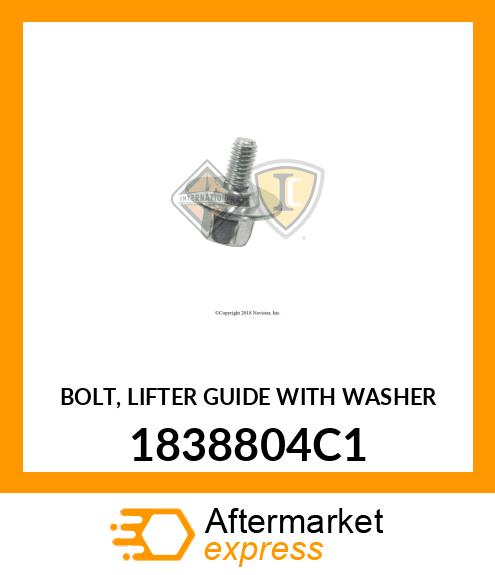 BOLT, LIFTER GUIDE WITH WASHER 1838804C1