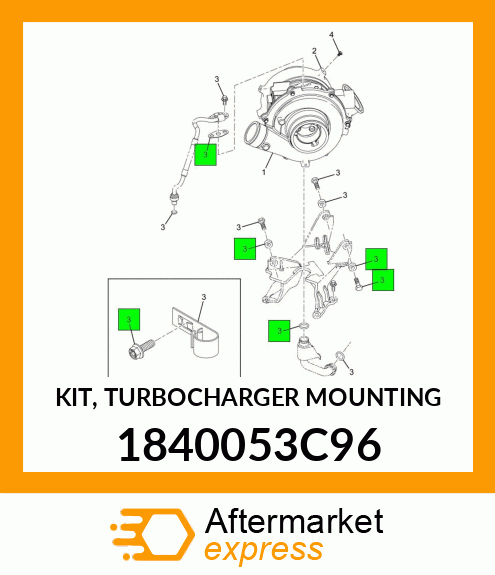 KIT, TURBOCHARGER MOUNTING 1840053C96