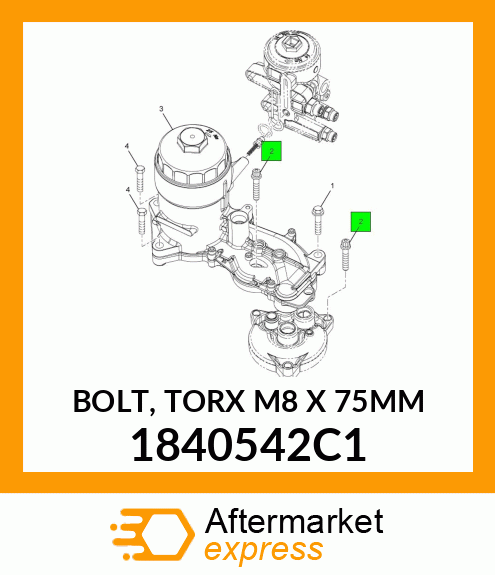 BOLT, TORX M8 X 75MM 1840542C1