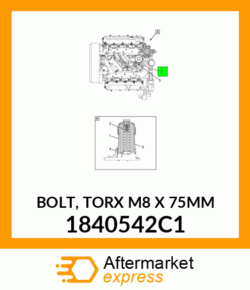 BOLT, TORX M8 X 75MM 1840542C1