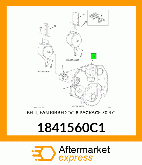 BELT, FAN RIBBED "V" 8 PACKAGE 70.47" 1841560C1