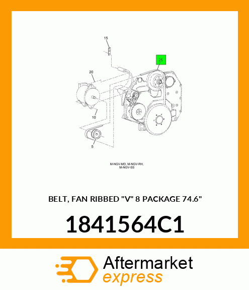 BELT, FAN RIBBED "V" 8 PACKAGE 74.6" 1841564C1