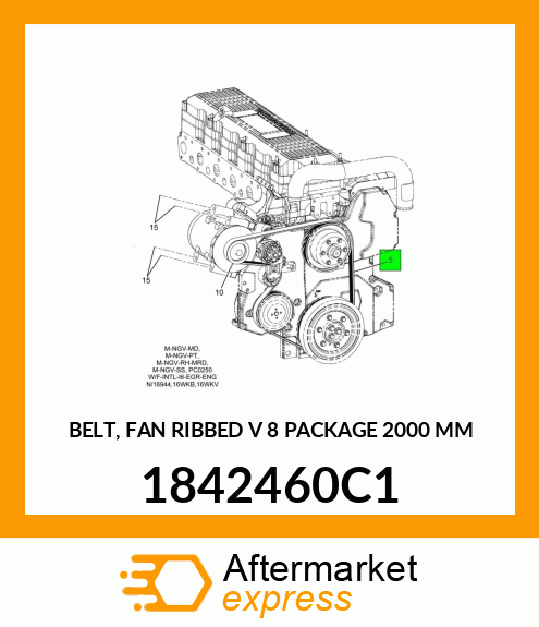 BELT, FAN RIBBED "V" 8 PACKAGE 2000 MM 1842460C1