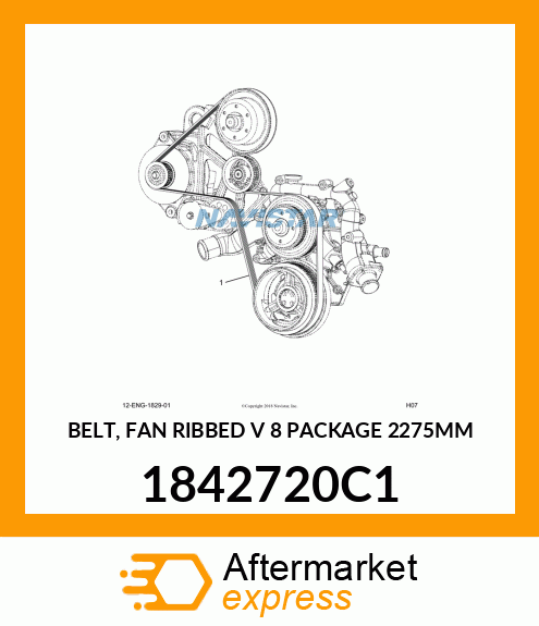 BELT, FAN RIBBED "V" 8 PACKAGE 2275MM 1842720C1