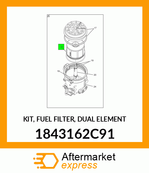 KIT, FUEL FILTER, DUAL ELEMENT 1843162C91