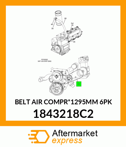 BELT AIR COMPR*1295MM 6PK 1843218C2