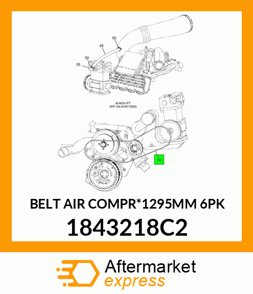 BELT AIR COMPR*1295MM 6PK 1843218C2