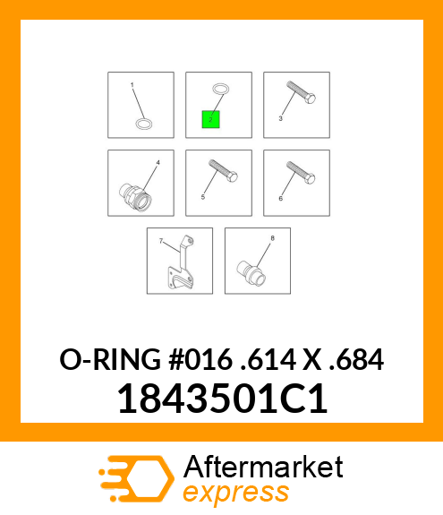 O-RING #016 .614" X .684" 1843501C1