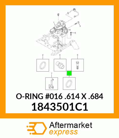 O-RING #016 .614" X .684" 1843501C1