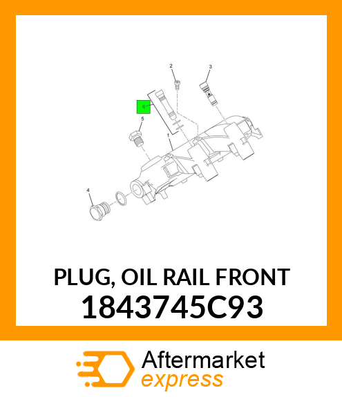 PLUG, OIL RAIL FRONT 1843745C93