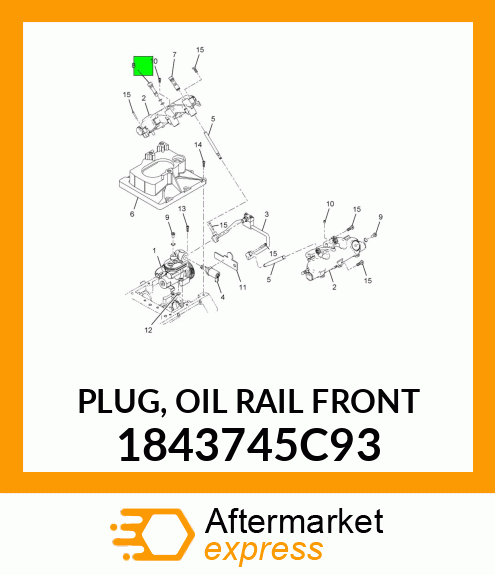 PLUG, OIL RAIL FRONT 1843745C93