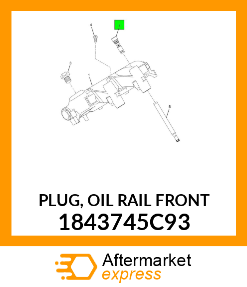 PLUG, OIL RAIL FRONT 1843745C93