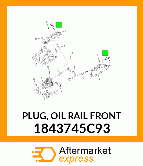 PLUG, OIL RAIL FRONT 1843745C93