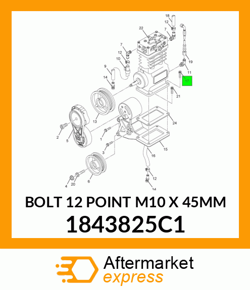 BOLT 12 POINT M10 X 45MM 1843825C1