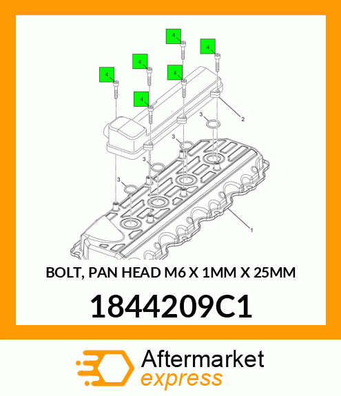 BOLT, PAN HEAD M6 X 1MM X 25MM 1844209C1