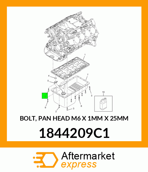 BOLT, PAN HEAD M6 X 1MM X 25MM 1844209C1