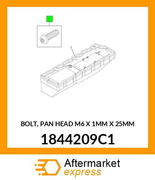 BOLT, PAN HEAD M6 X 1MM X 25MM 1844209C1