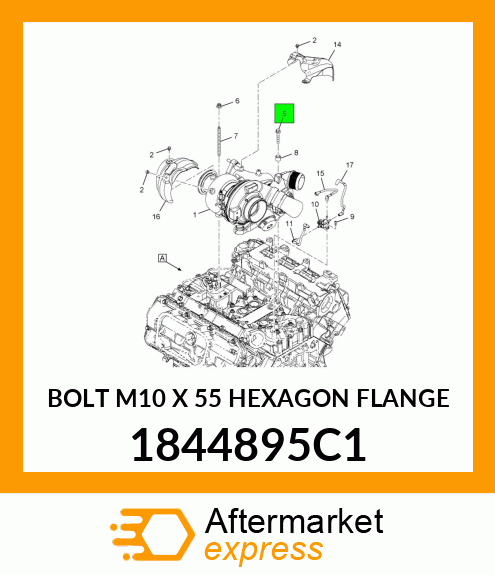 BOLT M10 X 55 HEXAGON FLANGE 1844895C1