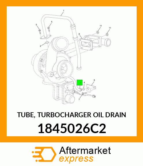 TUBE, TURBOCHARGER OIL DRAIN 1845026C2