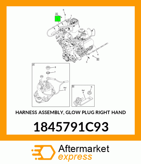 HARNESS ASSEMBLY, GLOW PLUG RIGHT HAND 1845791C93