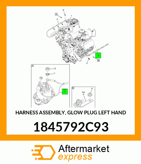 HARNESS ASSEMBLY, GLOW PLUG LEFT HAND 1845792C93