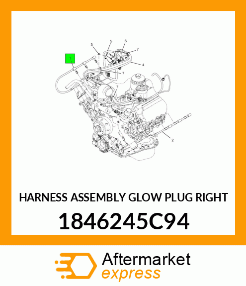 HARNESS ASSEMBLY GLOW PLUG RIGHT 1846245C94
