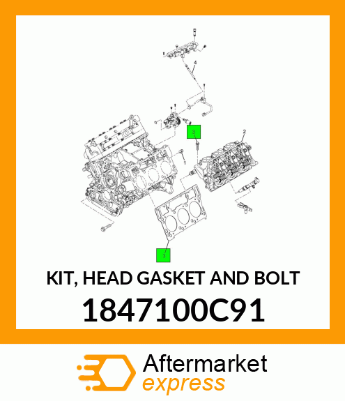 KIT, HEAD GASKET AND BOLT 1847100C91