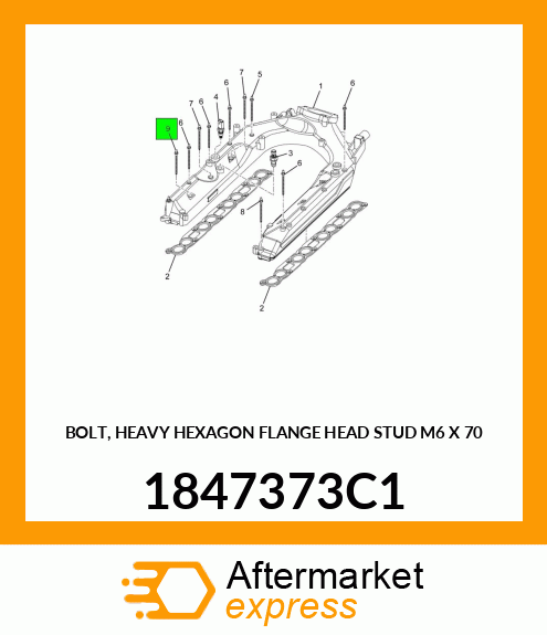 BOLT, HEAVY HEXAGON FLANGE HEAD STUD M6 X 70 1847373C1