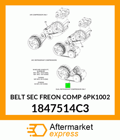 BELT SEC FREON COMP 6PK1002 1847514C3