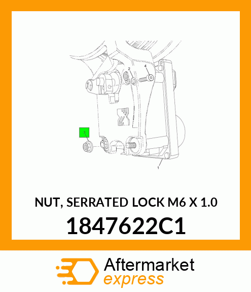 NUT, SERRATED LOCK M6 X 1.0 1847622C1