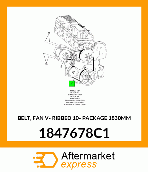 BELT, FAN V- RIBBED 10- PACKAGE 1830MM 1847678C1