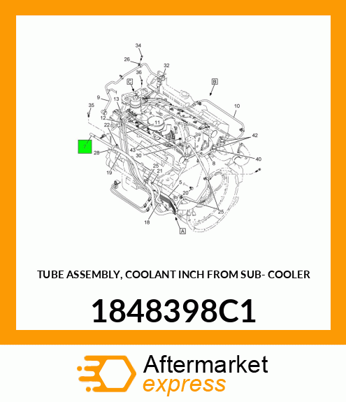 TUBE ASSEMBLY, COOLANT INCH FROM SUB- COOLER 1848398C1