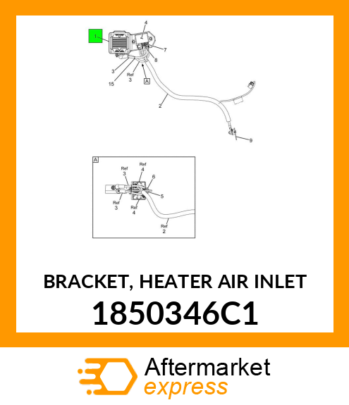 BRACKET, HEATER AIR INLET 1850346C1