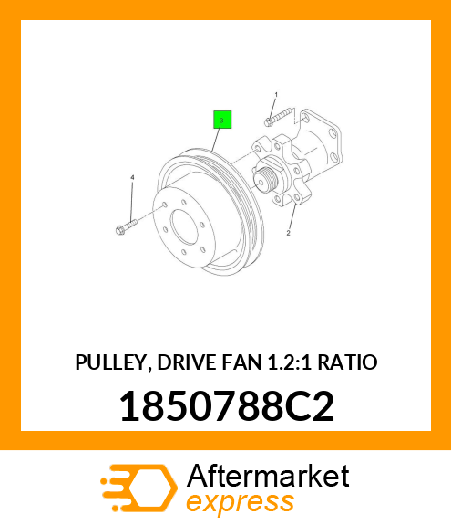 PULLEY, DRIVE FAN 1.2:1 RATIO 1850788C2