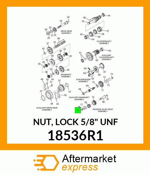 NUT, LOCK 5/8" UNF 18536R1