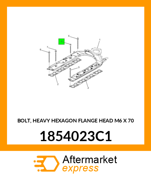 BOLT, HEAVY HEXAGON FLANGE HEAD M6 X 70 1854023C1