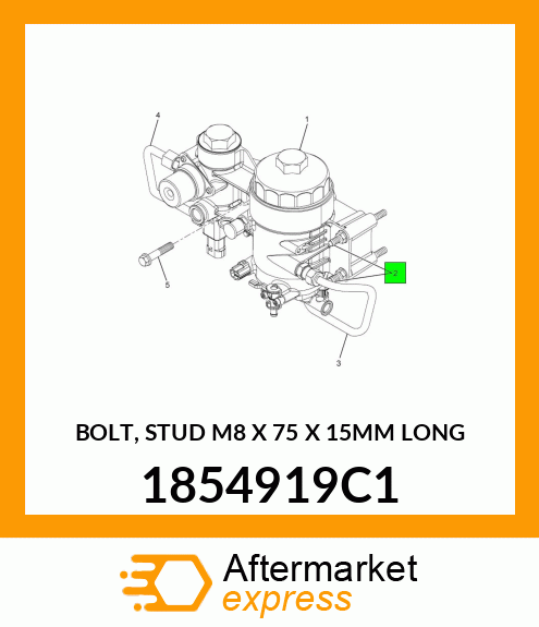 BOLT, STUD M8 X 75 X 15MM LONG 1854919C1