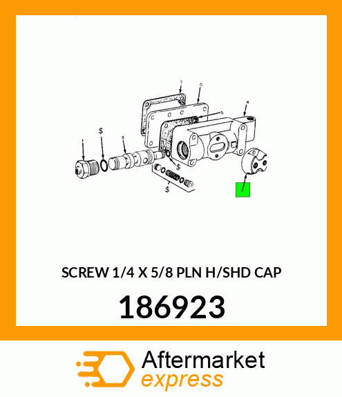 SCREW 1/4 X 5/8 PLN H/SHD CAP 186923
